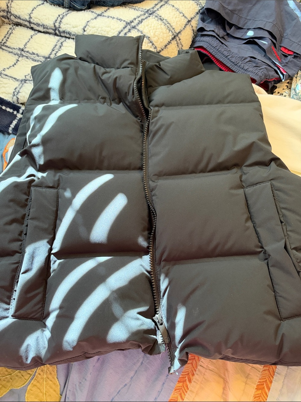 Black Puffer Vest - Lightweight Quilted Vest